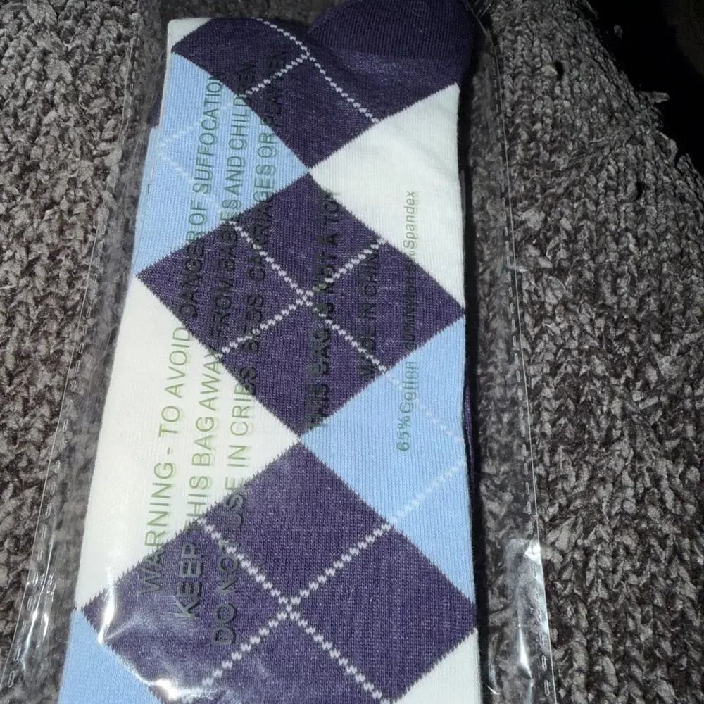 Golf Knickers Colorful Knee High Argyle Cotton Socks Men Lt Blue Navy Blue New